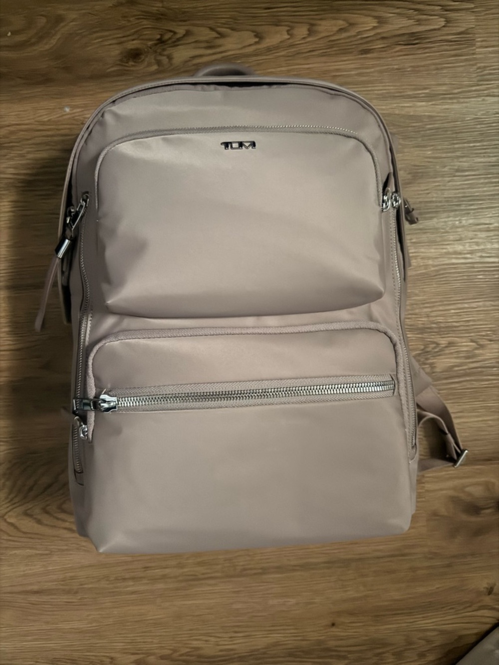 Tumi Men's Backpack in Taupe with Silver Hardware